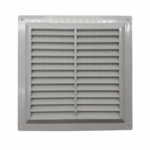 170mm square white plastic wall vent with horizontal louvres for airflow control
