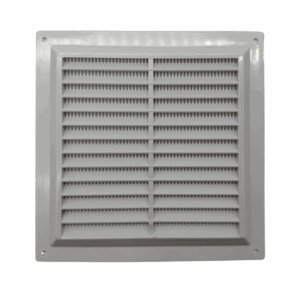 170mm square white plastic wall vent with horizontal louvres for airflow control